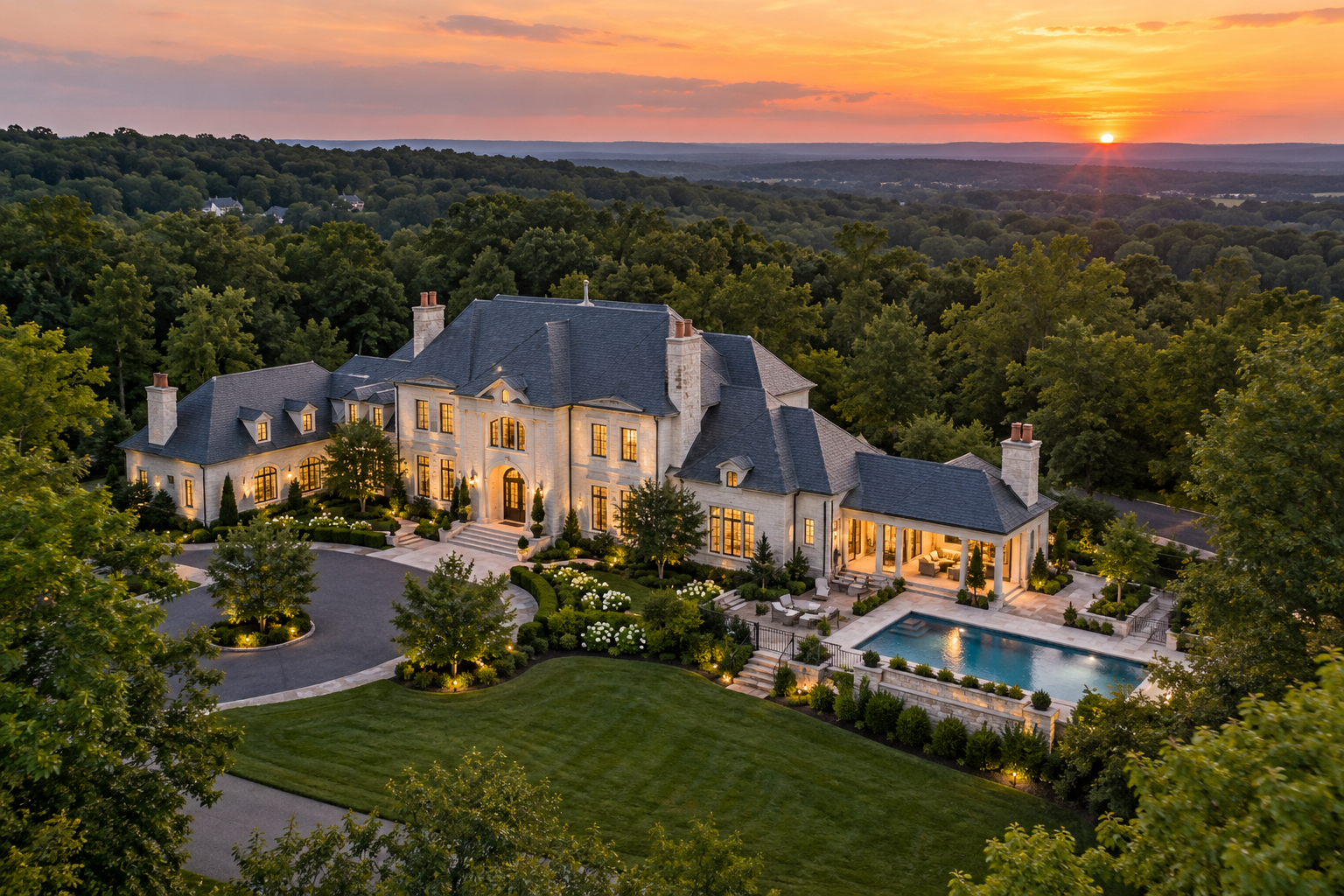 Illustrative aerial property photograph